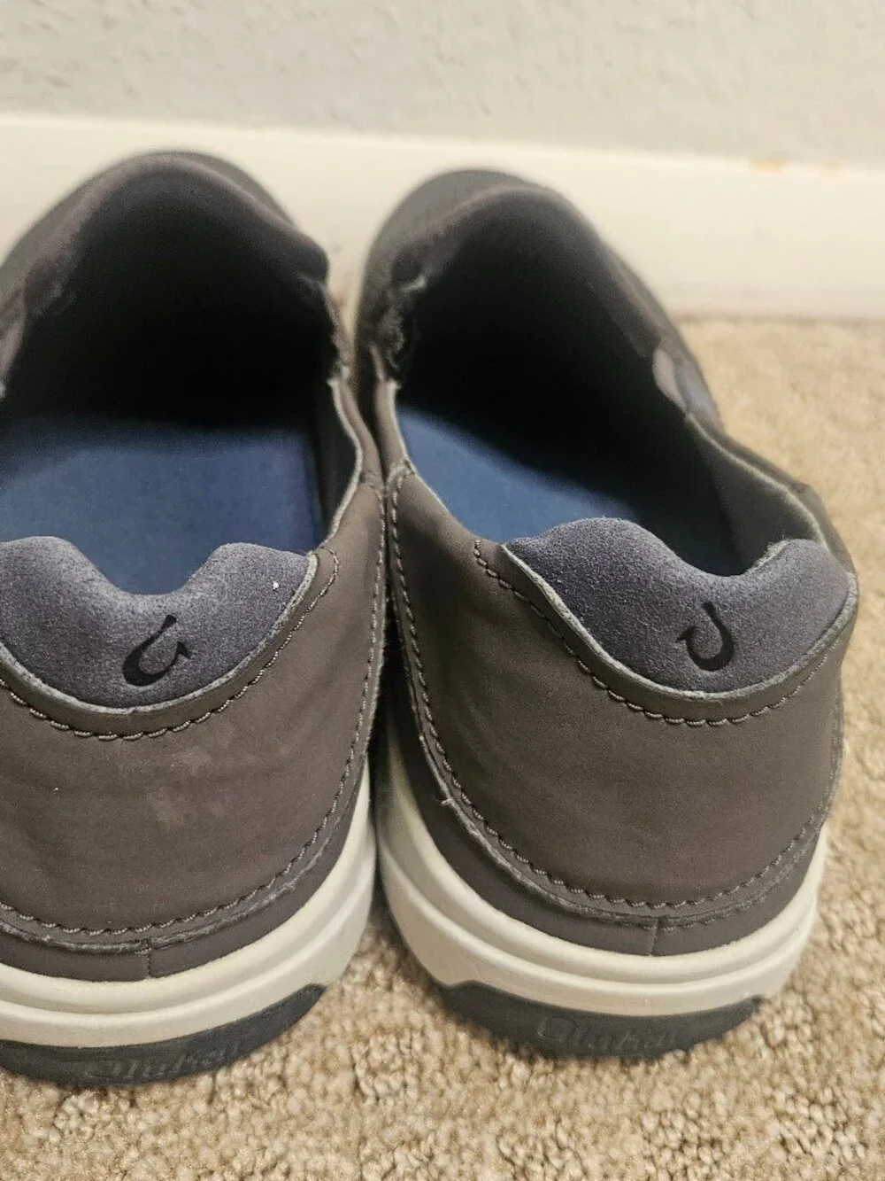 OluKai Lae'ahi Shoes Men's 11 Gray Slip On Mesh Casual Comfort Loafers Summer